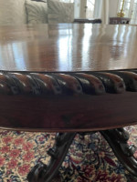 Victorian Solid Walnut Coffee Table hand carved pedestal