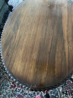 Victorian Solid Walnut Coffee Table hand carved pedestal