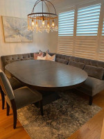 Dining table with bench seating