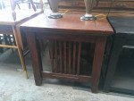 Mission Style Oak End Table With Shelf