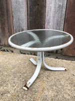 Little Metal Glass Patio Side End table