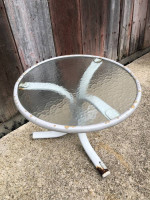 Little Metal Glass Patio Side End table