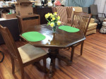 Octagon Pedestal Wood Table