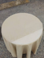 Two Tier Pressed Wood Table with full drape cloth and glass top
