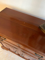 Solid Wood Side Table Cabinet w/ Drop Leaf