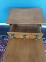 Solid Wood Side Table with Drawer