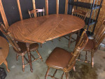 Wood table and chairs for the holidays and NE games!