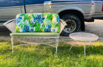 Outdoor patio bench sofa w table