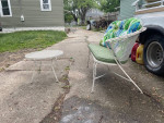 Outdoor patio bench sofa w table