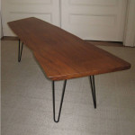 Circa 1952 Restored Single Slab Live Edge Black Walnut Coffee Table