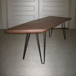 Circa 1952 Restored Single Slab Live Edge Black Walnut Coffee Table