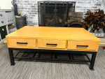 wood and metal coffee table