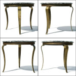 1960s Muller of Mexico Mid-Century Modern Onyx/Brass Round Side Table