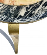 1960s Muller of Mexico Mid-Century Modern Onyx/Brass Round Side Table