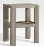 Crate & Barrel Outdoor wood side table / drink stand