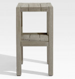Crate & Barrel Outdoor wood side table / drink stand
