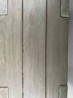 Crate & Barrel Outdoor wood side table / drink stand