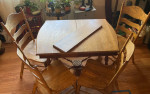 Wood Dining Room Table With 4 Chairs, 1 Leaf