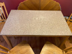 36" x 60" x 30" Granite Dining Room Table, 4 Wood Chairs, Bench