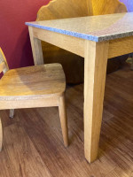 36" x 60" x 30" Granite Dining Room Table, 4 Wood Chairs, Bench