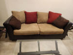 Couch, round chair, coffee table and end tables