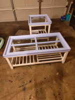 Glass top tables coffee table & side table