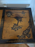 Antique Asian Chinoiserie Black & Gold Table