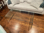 Modern All Glass Waterfall Coffee Table