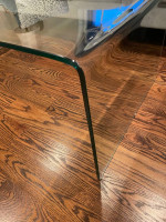 Modern All Glass Waterfall Coffee Table