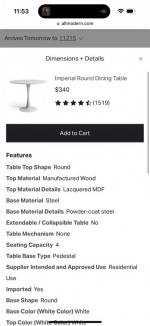 White dining table