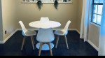Round white table
