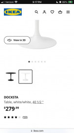 Round white table