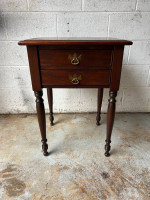 Antique Mahogany 2 Drawers Side Table.