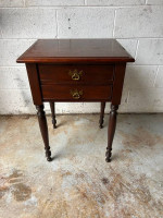 Antique Mahogany 2 Drawers Side Table.