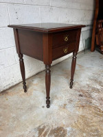 Antique Mahogany 2 Drawers Side Table.