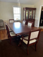 Dining Table, 6 Chairs, and China Cabinet