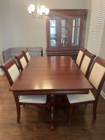 Cherry Dining Room Set | Table, China Cabinet, & 6 Chairs (Great Cond)