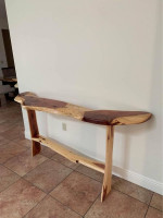 New Hand Built Solid Red Cedar Wood Live Edge Natural Look Table