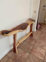 New Hand Built Solid Red Cedar Wood Live Edge Natural Look Table