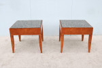 Contemporary George Simons for Brayton Granite Square Side Tables Pair