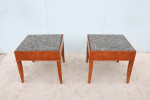 Contemporary George Simons for Brayton Granite Square Side Tables Pair