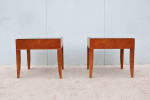 Contemporary George Simons for Brayton Granite Square Side Tables Pair