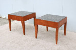 Contemporary George Simons for Brayton Granite Square Side Tables Pair