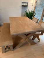 Toscana extending dining table and bench Pottery Barn