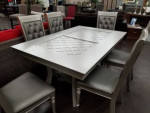 Antique glass top dinning table and chairs
