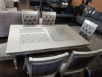 Antique glass top dinning table and chairs