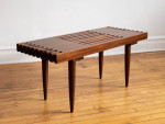 Handmade MCM Inspired Walnut Slat Bench Coffee Table - PRAIRIE