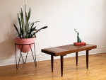 Handmade MCM Inspired Walnut Slat Bench Coffee Table - PRAIRIE