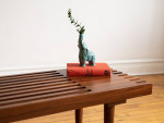 Handmade MCM Inspired Walnut Slat Bench Coffee Table - PRAIRIE