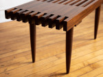 Handmade MCM Inspired Walnut Slat Bench Coffee Table - PRAIRIE